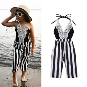 Striped Lace Boho Jumpsuit
