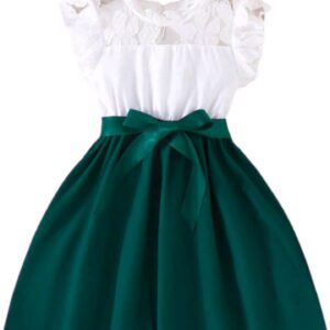 Lace Ruffle Green Dress