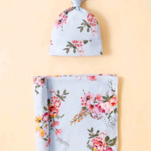 Floral Swaddle and Pumpkin Hat