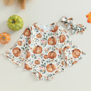 Floral Pumpkin Romper Set