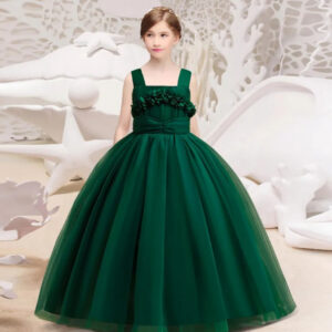 Emerald Flower Ball Gown