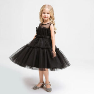 Black Princess Ruffle Dress