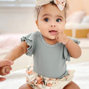 Mint Ruffle Flower Outfit