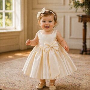 Big Bow Cream Dress
