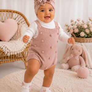 Dusty Pink Knitted Romper